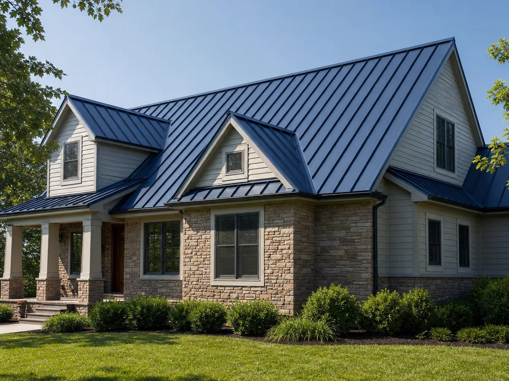 Completed metal roofing project near Akron